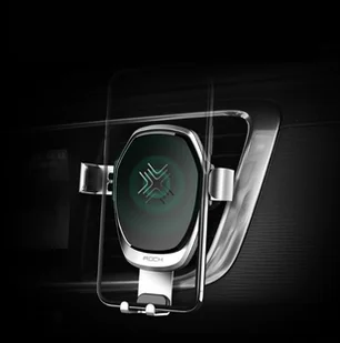 ROCK Gravity QI - Uchwyt samochodowy na kartkę z ładowarką QI - indukcyjną RCK055GRY - Uchwyty samochodowe do telefonów - miniaturka - grafika 2