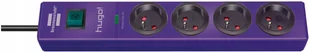 Brennenstuhl Listwa zasilająca Przedłużacz przeciwprzepięciowy Hugo! 4 gniazda fioletowy 2m 1150614334 - Listwy zasilające - miniaturka - grafika 2