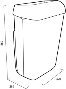 Katrin Inclusive pojemnik na odpady z przykrywką 50L Czarny 92285 - Kosze na śmieci - miniaturka - grafika 2