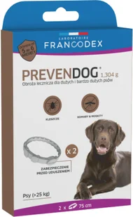 Francodex PREVENDOG Obroża lecznicza Biobójcza dla dużych psów 75cm 2szt 3283021791950 - Artykuły przeciw pasożytom - miniaturka - grafika 2