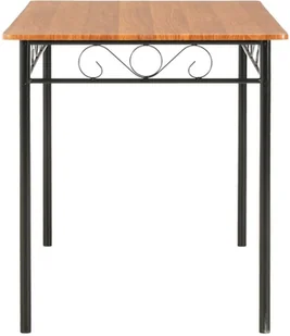 7-częściowy zestaw mebli do jadalni, MDF i stal, brązowy - Stoły z krzesłami - miniaturka - grafika 6