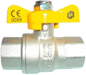 Zawory i kraniki - Invena OBI Zawór gazowy z motylkiem GW/GW 3/4" - miniaturka - grafika 1