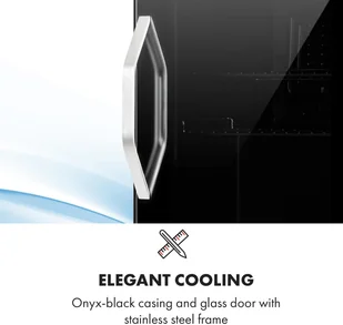 Klarstein Beersafe M Onyx, lodówka, A+, LED, 2 ruszt metalowe, szklane drzwi, onyks HEA-Beersafe-M-OX - Szafy i witryny chłodnicze - miniaturka - grafika 7