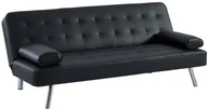 Sofy i kanapy - Vente-Unique Rozkładana sofa MICHELLE II typu clic-clac z ekoskóry kolor czarny - miniaturka - grafika 1