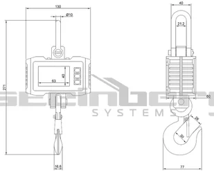 Steinberg Systems 456 45674872 Waga hakowa 0,5kg LCD udźwig 1000 kg) 74872-uniw - Wagi specjalistyczne - miniaturka - grafika 2