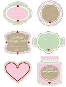 Pozostałe akcesoria kuchenne - Dr. Oetker 3222 etykiet, papier, różowy/zielony/brązowy/biały/czerwony, 16 x 12 x 0,1 cm, 24 jednostek 3222 - miniaturka - grafika 1