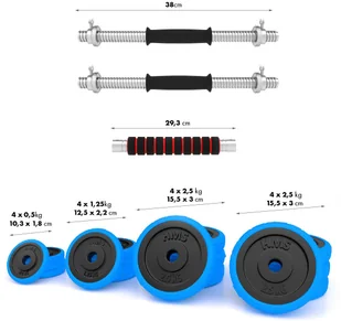 HMS Sztangielki gumowane SGG30 BAR 30kg - HMS 1009615 - Sztangi - miniaturka - grafika 10