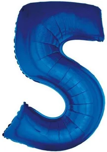 Balon foliowy "5" niebieski 85cm - Balony i akcesoria - miniaturka - grafika 2