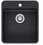 Zlewozmywaki - Reginox OHIO 40x40 Tapwing Jet Black RegiColor R32701 - miniaturka - grafika 1