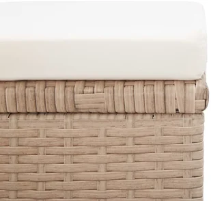 vidaXL Stołki barowe, 2 szt., z poduszkami, polirattan, beżowe - Fotele i krzesła ogrodowe - miniaturka - grafika 7