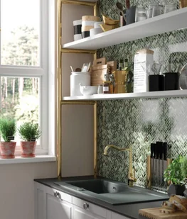 Deante Tamizo Bateria zlewozmywakowa stojąca z prostokątną wylewką - gold BQT_Z63M BQT Z63M [16188017] - Baterie kuchenne - miniaturka - grafika 6