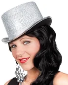 Stroje karnawałowe - Boland 04177 - kapelusz dla dorosłych Glitz, w rozmiarze uniwersalnym, srebro - miniaturka - grafika 1