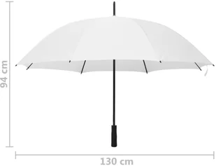 vidaXL Lumarko Parasolka biała, 130 cm 149136 - Wieszaki i stojaki - miniaturka - grafika 6