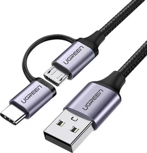 UGREEN Kabel 2w1 Usb Na Micro Usb I Typ-c 1M 2,4A - Kable USB - miniaturka - grafika 3