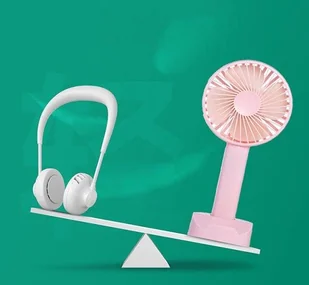 Wentylator Hurtel Przenośny wentylator wiatrak na szyję akumulator 1800 mAh + kabel micro USB niebieski 61412-0 - Wentylatory - miniaturka - grafika 6