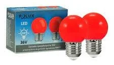 POLUX Żarówki G45 czerwone 36V do girlandy party E27 (2 szt. w zestawie) 308757 - Żarówki LED - miniaturka - grafika 4