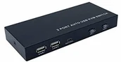 Przełączniki KVM - AISENS AISENS - A111-0400 - HDMI KVM Switch 4K@60Hz USB 1U-2PC z zasilaczem, czarny IN-GB-A0032648 - miniaturka - grafika 1