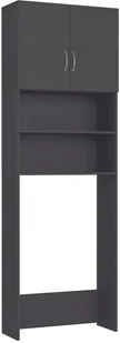 vidaXL Szafka na pralkę, szara, 64x25,5x190 cm, płyta wiórowa - Szafki łazienkowe - miniaturka - grafika 4