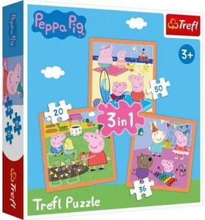 Trefl Puzzle 3w1 Pomysłowa Świnka Peppa 34852 - Puzzle - miniaturka - grafika 2