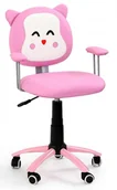 Krzesła obrotowe dla dzieci - Halmar Krzesło dziecięce obrotowe KITTY kotek, różowe eko skóra - miniaturka - grafika 1