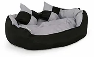 Legowiska dla psów - dibea legowisko dla psa  poduszka dla psa  sofa dla psa zmywalna z dwustronną poduszką (rozmiar i kolor do wyboru), czarny/szary - miniaturka - grafika 1