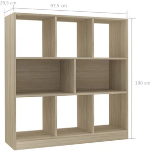 vidaXL Regał na książki, dąb sonoma, 97,5x29,5x100 cm, płyta wiórowa - Regały - miniaturka - grafika 6