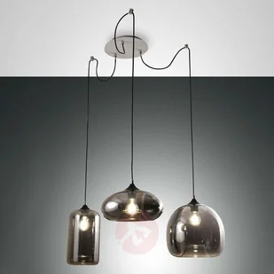 Fabas Luce Elegancka lampa wisząca Fiona, przezroczystoszara - Lampy sufitowe - miniaturka - grafika 2