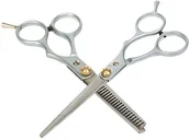 Nożyczki fryzjerskie - Nożyczki Fryzjerskie + Degażówki Stalowe Ostre - miniaturka - grafika 1