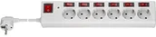 Przedłużacze i rozgałęźniki - Goobay listwa zasilająca 6-krotny z przełącznikiem 1,5 m Biały 72568 - miniaturka - grafika 1