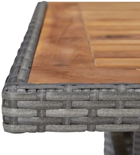 vidaXL 5-częściowy zestaw mebli ogrodowych, szary, polirattan i akacja 3058323 - Meble ogrodowe - miniaturka - grafika 5