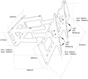 MOUNTY MOCNY UCHWYT DO TELEWIZORA ŚCIENNY REGULOWANE KĄTY 40070153 - Uchwyty do telewizora - miniaturka - grafika 13