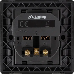 LANBERG Gniazdo podtynkowe 230V pojedyncze + 2x USB 2.1A schuko czarne + EKSPRESOWA AC-WS01-USB2-F-B - Wtyczki i adaptery - miniaturka - grafika 4