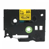 Taśmy do drukarek barwiące - Brother strefadrukarek.pl Taśma TZe-NFX611 nylon mocny klej 6mm x 5m żółta czarny nadruk - zamiennik| OSZCZĘDZAJ DO 80% - ZADZWOŃ! 730811399 PROMOCJA! TZE-NFX611 - miniaturka - grafika 1