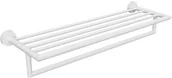 Półki łazienkowe - Bemeta WHITE Półka biała z relingiem na ręcznik 50 cm 104219074 104219074 - miniaturka - grafika 1