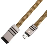 Kable USB - Remax Weave RC-081m kabel w materiałowym oplocie przewód USB / micro USB 2.1A 1M zielony 6954851274643 - miniaturka - grafika 1