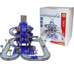 Wader Garaż 4-Poziomowy Z Myjnią + Autka Niebieski - Tory, garaże, parkingi - miniaturka - grafika 2