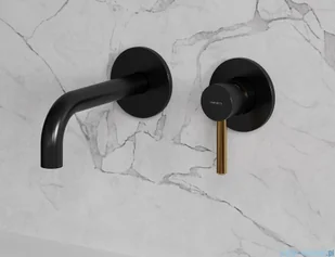 Omnires Y bateria umywalkowa podtynkowa czarna/złota Y1215HBLGL - Baterie podtynkowe - miniaturka - grafika 4