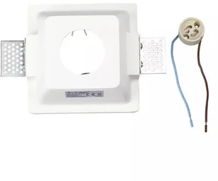 v-tac Oprawa Oczko V-TAC GIPS GU10 Wpuszczana Szkło Mrożone Kwadrat 120x120 Biała VT-801 - Oprawy, klosze i abażury - miniaturka - grafika 4