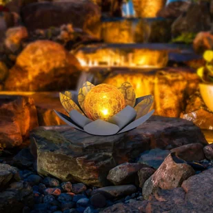 GLOBO Lampa solarna LED 33532 wygląd lilii wodnej - Lampy ogrodowe - miniaturka - grafika 4