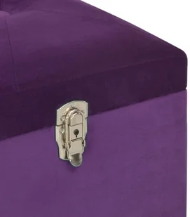 vidaXL Ławka ze schowkiem, 105 cm, fioletowa, aksamitna vidaXL - Ławki do przedpokoju - miniaturka - grafika 6