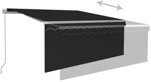 VidaXL Lumarko Ręcznie zwijana markiza z zasłoną, 3,5x2,5 m, antracytowa 3069399 VidaXL - Markizy - miniaturka - grafika 8