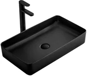 Umywalki - Rea Umywalka Nablatowa Denis Czarna MAT U3690 - miniaturka - grafika 1