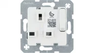 Gniazdka elektryczne - Hager Polo Mechanizm gniazda standard Brytyjski z łącznikiem i przesłonami styków biały połysk B.Kwadrat 53420219 53420219 - miniaturka - grafika 1