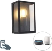 Lampy ogrodowe - QAZQA Inteligentny kinkiet zewnętrzny czarny  w tym WiFi A60 IP44 - Rotterdam 2 - miniaturka - grafika 1