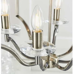 Endon LAMPA wisząca LAINEY 81916 Endon świecznikowa OPRAWA metalowy ZWIS na łańcuchu mosiądz przezroczysty 81916 - Lampy sufitowe - miniaturka - grafika 3