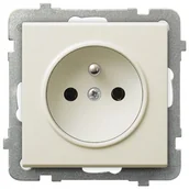 Gniazdka elektryczne - Ospel Gniazdo pojedyncze z uziemieniem Ecru - GP-1RZ/m/27 Sonata - miniaturka - grafika 1