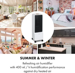 Klarstein Klarstein Maxflow Smart, chłodnica powietrza 3 w 1, wentylator, nawilżacz powietrza, 5 l, Wi-Fi, pilot zdalnego sterowania, 2x pakiet lodowy HTR8-Maxflow W - Klimatory - miniaturka - grafika 11