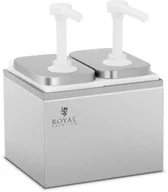 Wyposażenie lokali gastronomicznych - Royal Catering PODWÓJNY DYSPENSER DO SOSÓW Z POMPKĄ 2X2L 10011449 RCDI-4L 10011449 RCDI-4L - miniaturka - grafika 1