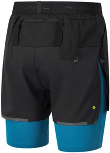 RONHILL RONHILL Spodenki biegowe męskie TECH ULTRA TWIN SHORT czarno-niebieskie - Spodnie sportowe męskie - miniaturka - grafika 4