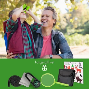 Flyweight Flyweight Norsjo, lornetka dla dzieci, zestaw, 8-krotne powiększenie, lupa kompas, futerał GC-EWY5-WD0D - Zabawy w naśladowanie dorosłych - miniaturka - grafika 2